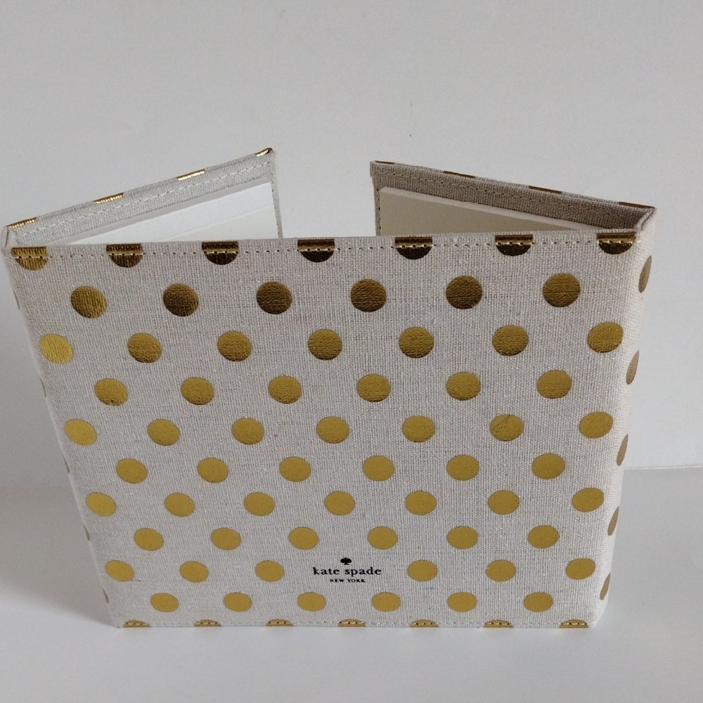 Kate Spade White and Gold Polka Dot Weekly Calendar Folio